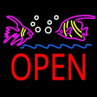Fish Logo Block Open Neonkyltti