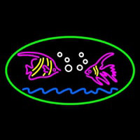 Fish Logo Green Oval Neonkyltti