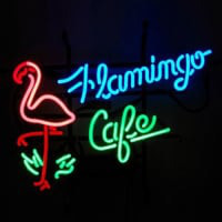 Flamingo Cafe Kauppa Neonkyltti