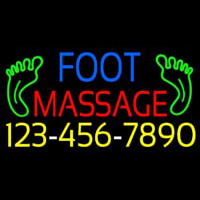 Foot Massage Logo And Number Neonkyltti