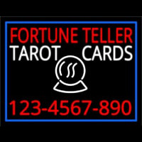 Fortune Teller Tarot Cards With Phone Number Blue Border Neonkyltti
