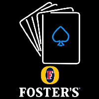 Fosters Cards Beer Sign Neonkyltti