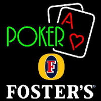 Fosters Green Poker Beer Sign Neonkyltti