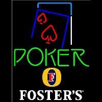 Fosters Green Poker Red Heart Beer Sign Neonkyltti