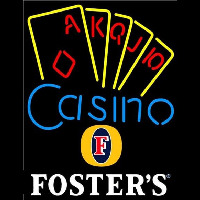 Fosters Poker Casino Ace Series Beer Sign Neonkyltti