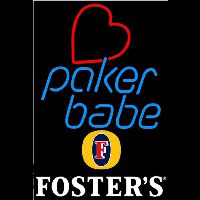 Fosters Poker Girl Heart Babe Beer Sign Neonkyltti