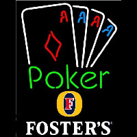 Fosters Poker Tournament Beer Sign Neonkyltti