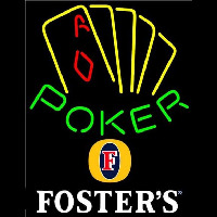 Fosters Poker Yellow Beer Sign Neonkyltti