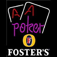 Fosters Purple Lettering Red Aces White Cards Beer Sign Neonkyltti