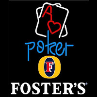 Fosters Rectangular Black Hear Ace Beer Sign Neonkyltti