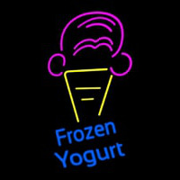 Frozen Yogurt Blue Ltrs With Cone Logo Neonkyltti