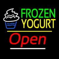 Frozen Yogurt Open Yellow Line Neonkyltti