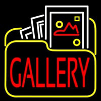 Gallery Icon With Red Gallery Neonkyltti