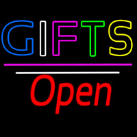 Gifts Block Open White Line Neonkyltti