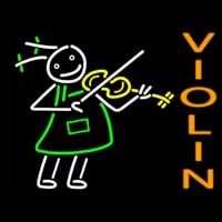 Girl Playing Violin Neonkyltti