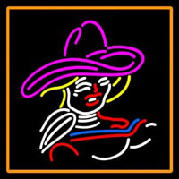 Girl With A Hat Neonkyltti