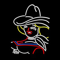 Girl With A Hat Neonkyltti