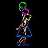 Girl With Balloon Neonkyltti