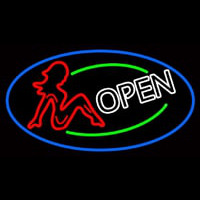 Girls Open With Blue Border Neonkyltti