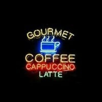 Gourmet Coffee Cappuccino Latte Kauppa Avoinna Neonkyltti