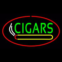 Green Cigars Logo Red Oval Neonkyltti