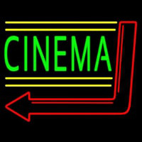 Green Cinema With Arrow Neonkyltti
