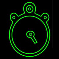 Green Clock Neonkyltti