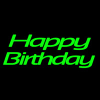 Green Cursive Happy Birthday Neonkyltti