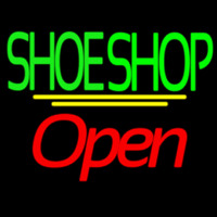 Green Double Stroke Shoe Shop Open Neonkyltti