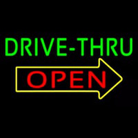 Green Drive Thru Open Arrow Neonkyltti