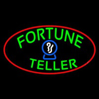 Green Fortune Teller Red Oval Neonkyltti