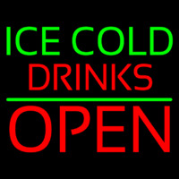 Green Ice Red Cold Drinks Open Neonkyltti