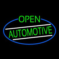 Green Open Automotive Oval With Blue Border Neonkyltti