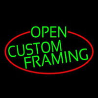 Green Open Custom Framing Oval With Red Border Neonkyltti
