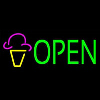 Green Open Ice Cream Cone Neonkyltti