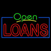 Green Open Red Double Stroke Loans Neonkyltti