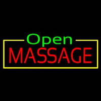 Green Open Red Massage Yellow Border Neonkyltti