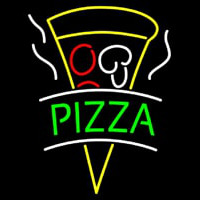 Green Pizza With Logo Neonkyltti