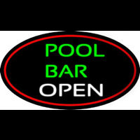 Green Pool Bar Open Oval With Red Border Neonkyltti