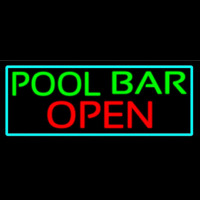 Green Pool Bar Open With Turquoise Border Neonkyltti