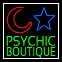 Green Psychic Boutique White Border Neonkyltti
