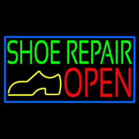 Green Shoe Repair Open With Border Neonkyltti