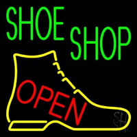 Green Shoe Shop Open Neonkyltti