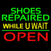 Green Shoes Repaired Yellow While You Wait Open Neonkyltti