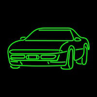 Green Sport Car Neonkyltti