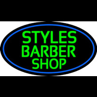 Green Styles Barber Shop With Blue Border Neonkyltti
