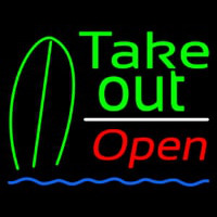 Green Take Out Bar Open Neonkyltti