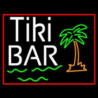 Green Tiki Bar With Palm Tree Neonkyltti