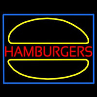 Hamburgers Logo Blue Border Neonkyltti