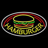Hamburgers With Logo Oval Neonkyltti